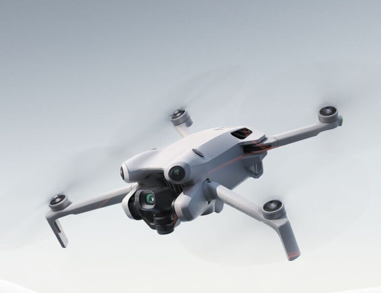 Dji drone flying in the air