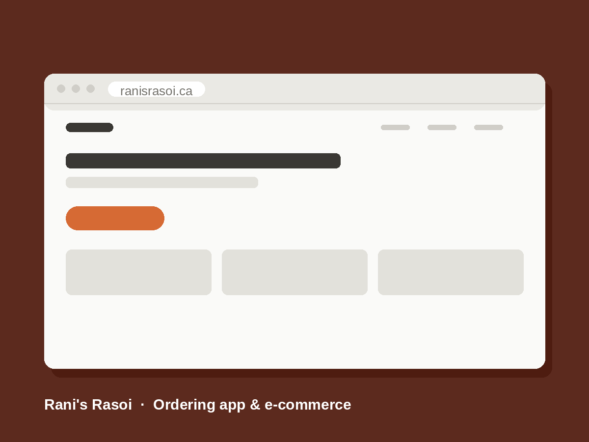 Rani's Rasoi ordering app built by NEZDEK